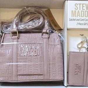 Steve Madden Blush Satchel and Card Holder Set